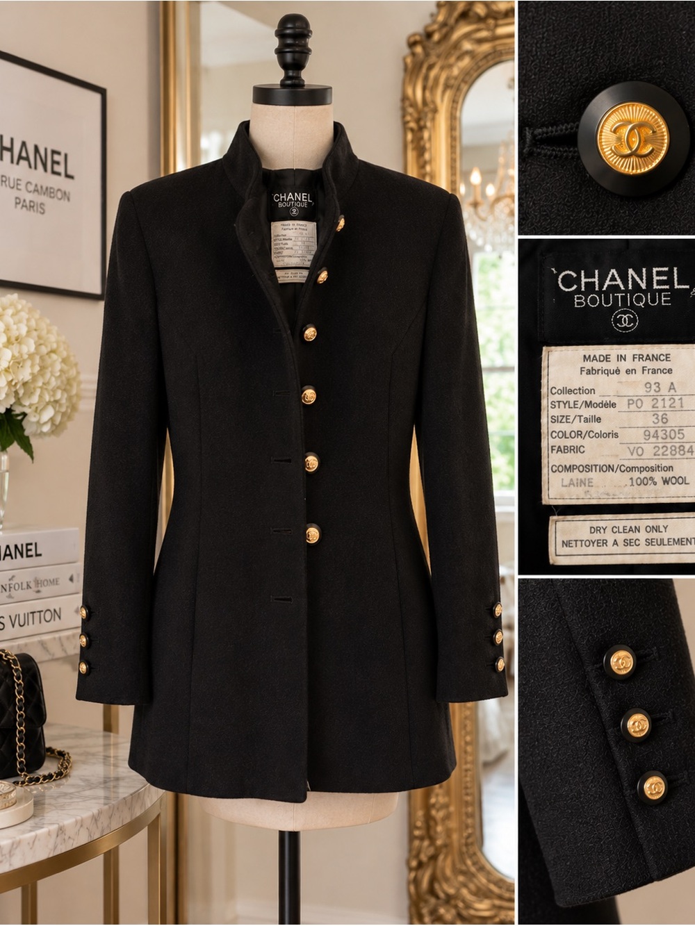 Chanel Vintage Black Coat